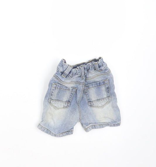 Matalan Baby Blue Cotton Cropped Trousers Size 6-9 Months - distressed shorts