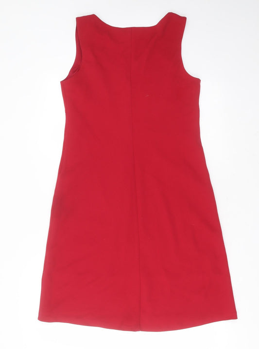 Sisley Womens Red Polyester Shift Size M V-Neck
