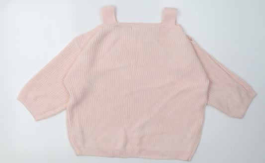 Marks and Spencer Womens Pink Acrylic Pullover Sweatshirt Size L Pullover