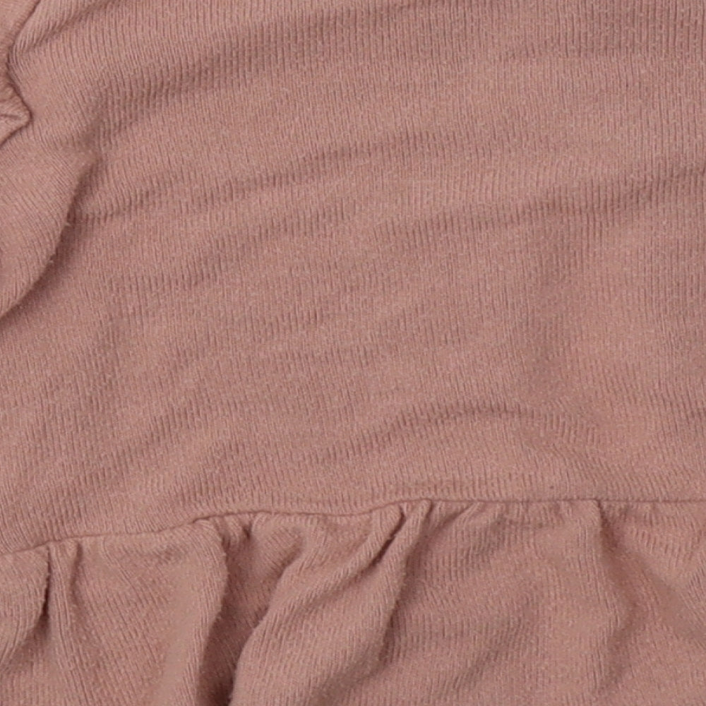 George Girls Pink Crew Neck Polyester Cape Jumper Size 3-4 Years Button