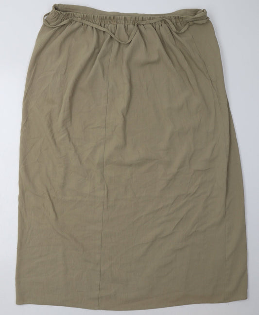 Evans Womens Beige Polyester A-Line Skirt Size 22 Tie