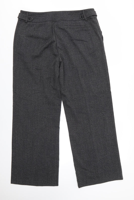 BHS Womens Grey Polyester Dress Pants Trousers Size 16 L30 in Regular