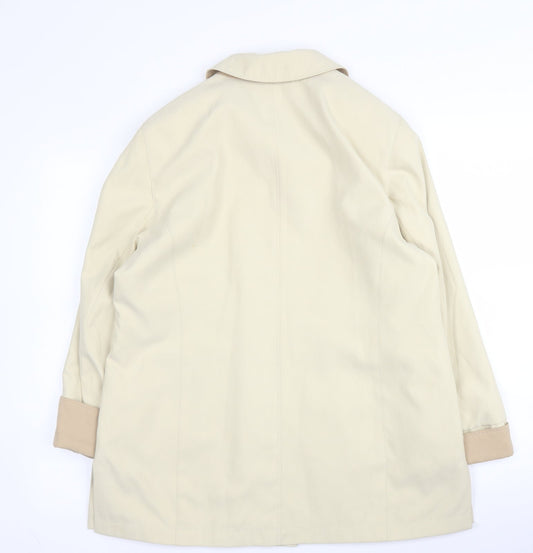 Isabell Womens Beige Overcoat Coat Size 12 Button