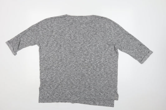 New Look Womens Grey Crew Neck Polyester Pullover Jumper Size M