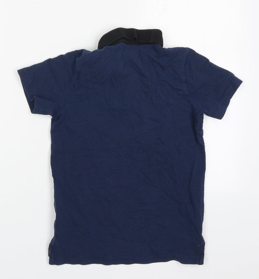 F&F Boys Blue Cotton Basic Polo Size 6-7 Years Collared Pullover
