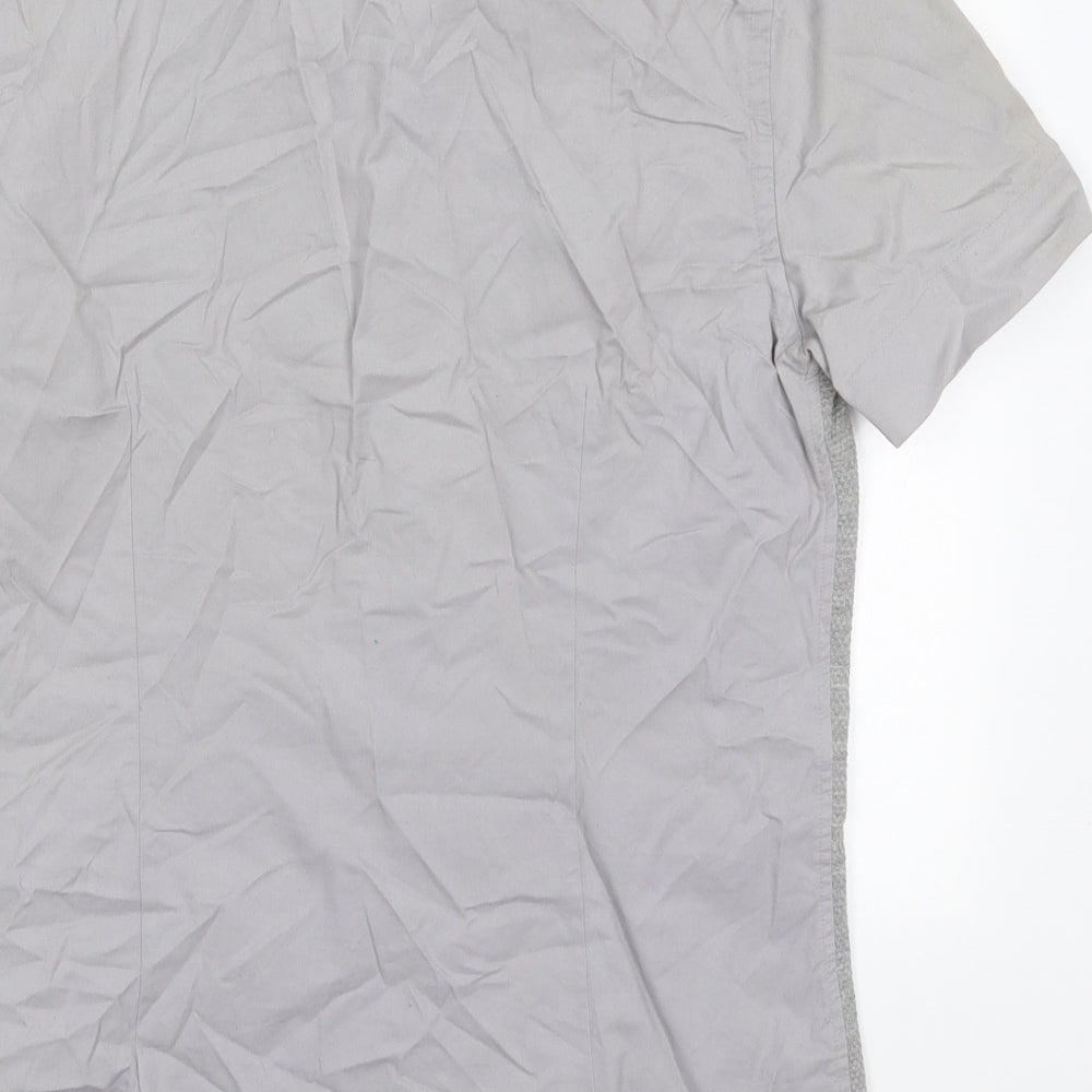 Burton Mens Grey Cotton Button-Up Size S Collared Button