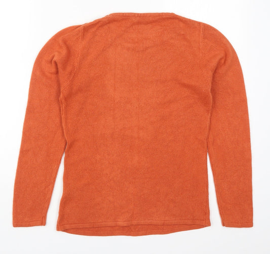 Anna Rose Womens Orange Round Neck Acrylic Pullover Jumper Size S