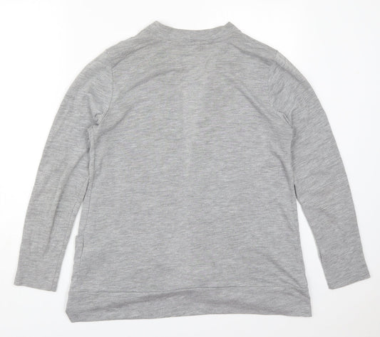 Papaya Womens Grey V-Neck Viscose Cardigan Jumper Size 14