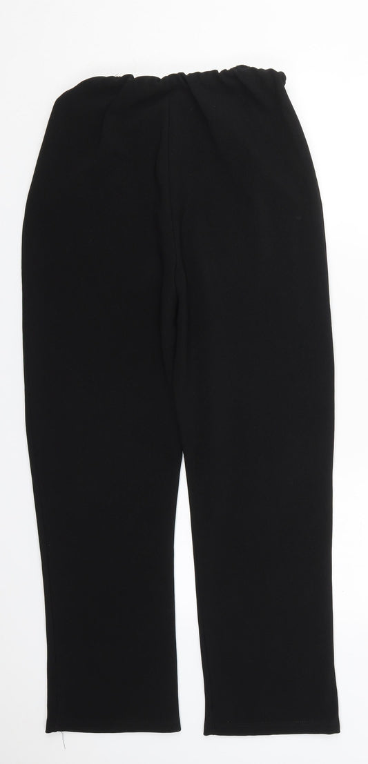 Preworn Womens Black Polyester Trousers Size L L27 in Regular