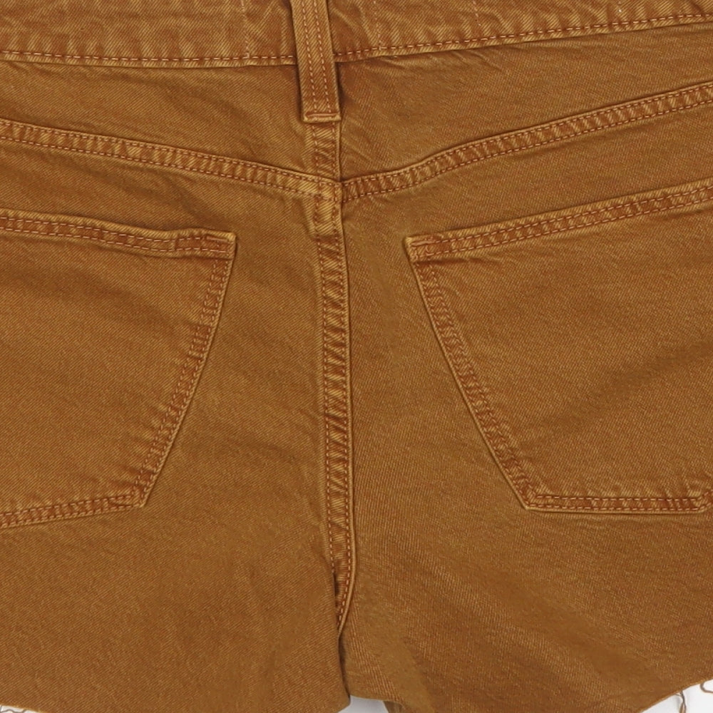 Universal Thread Womens Brown Cotton Mom Shorts Size 8 L4 in Regular Button
