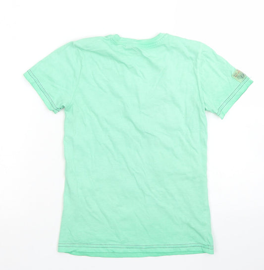 Hay Kids Club Boys Green Cotton Basic T-Shirt Size 8-9 Years Crew Neck