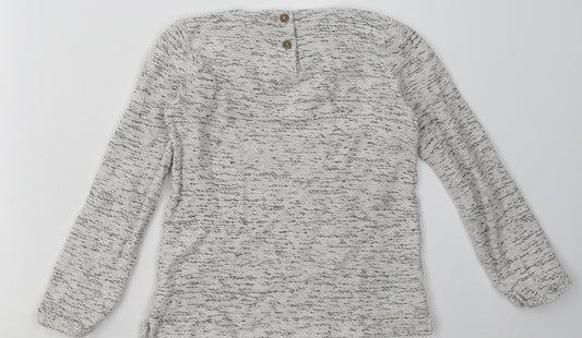NEXT Girls Grey Coir Basic Casual Size 4-5 Years Crew Neck Button - love