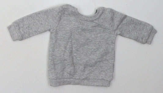 Matalan Boys Grey Cotton Basic Casual Size 3-6 Months Crew Neck Buckle - born for adventure