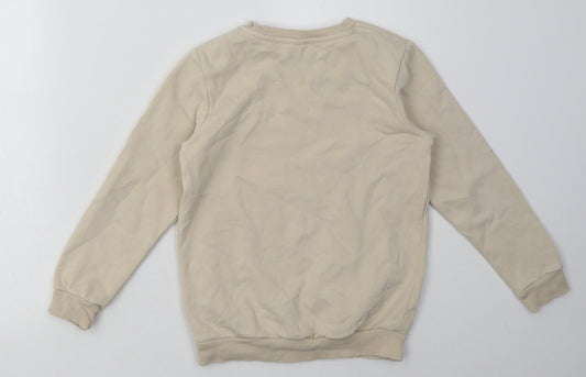 sainsburys Boys Beige Cotton Pullover Sweatshirt Size 7 Years Pullover - truly awesome