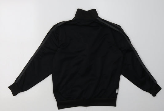 Lonsdale Boys Black Striped Polyester Full Zip Sweatshirt Size 11-12 Years Zip