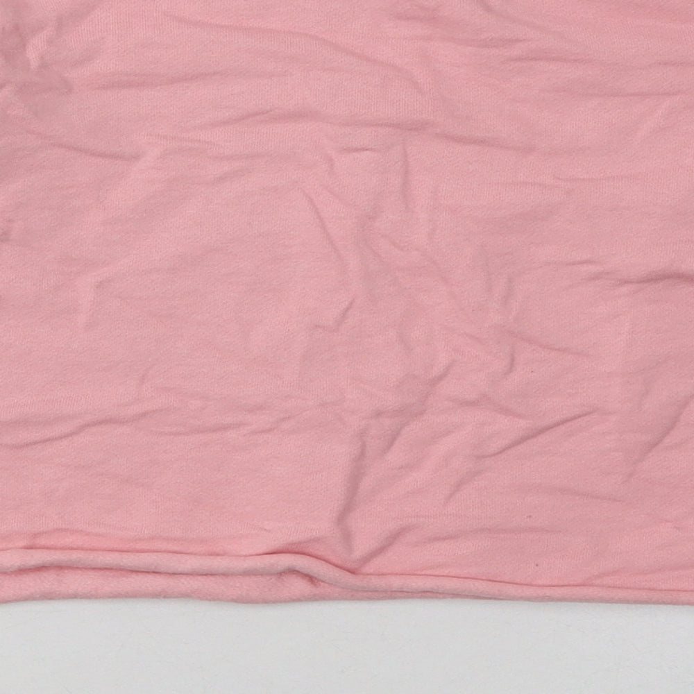 ext Girls Pink Cotton Basic Casual Size 10 Years Crew Neck Pullover - love your planet