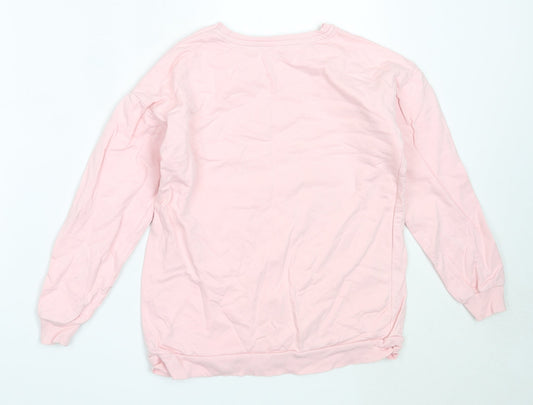George Girls Pink Cotton Pullover Sweatshirt Size 9-10 Years