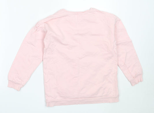 George Girls Pink Cotton Pullover Sweatshirt Size 8-9 Years