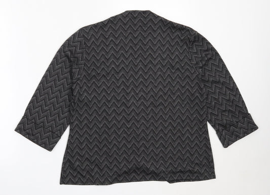 CMD Womens Grey Round Neck Polyester Cardigan Jumper Size M