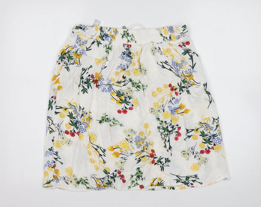 bpc Womens Multicoloured Floral Viscose A-Line Skirt Size 14