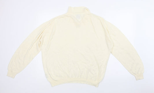 Classic Woman Womens Ivory Collared Acrylic Pullover Jumper Size 20