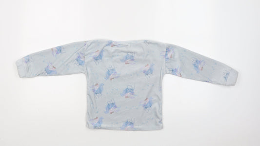 TU Girls Blue Geometric Polyester Top Pyjama Top Size 4-5 Years - Frozen 2