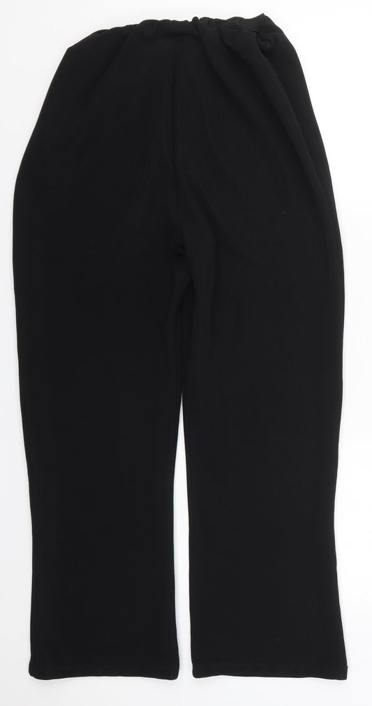 Preworn Womens Black Polyester Trousers Size 30 in L26 in Regular