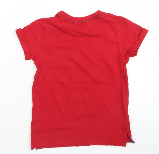 George Boys Red Cotton Basic T-Shirt Size 6-7 Years Crew Neck - Chicago