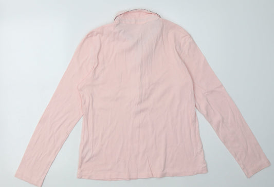 Damart Womens Pink Cotton Pullover Sweatshirt Size 14 Pullover
