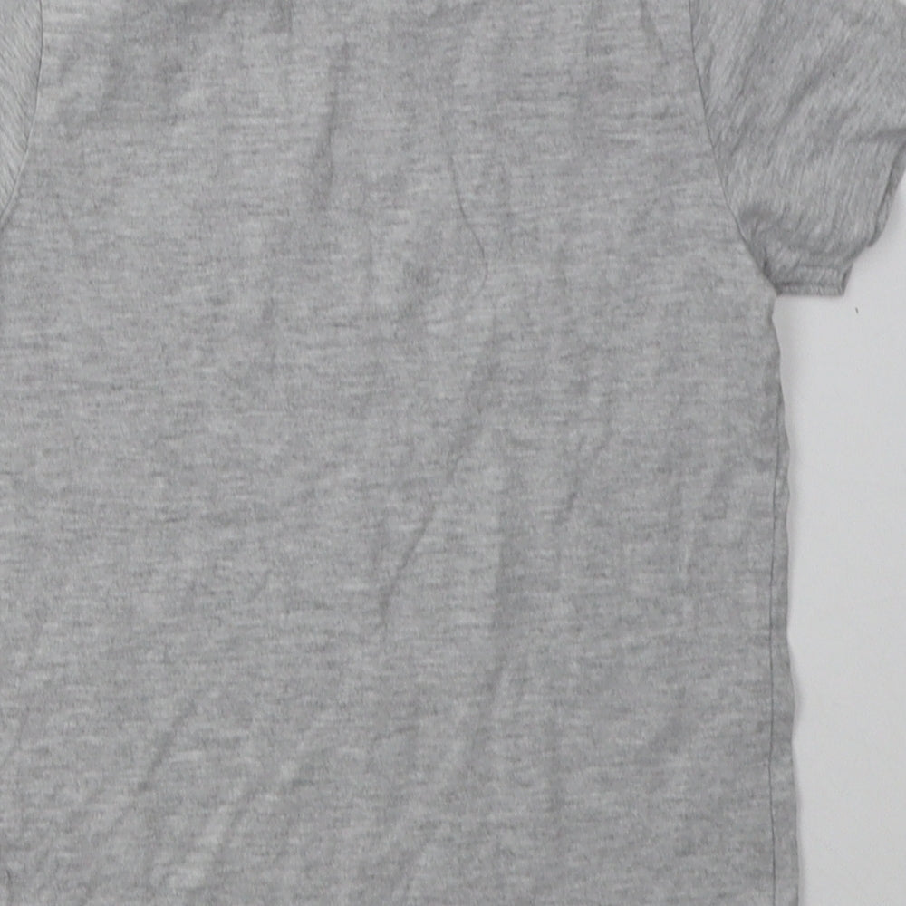 Marks and Spencer Boys Grey Cotton Basic T-Shirt Size 5-6 Years Crew Neck Pullover