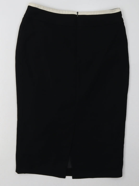 Wallis Womens Black Polyester A-Line Skirt Size 8 Zip