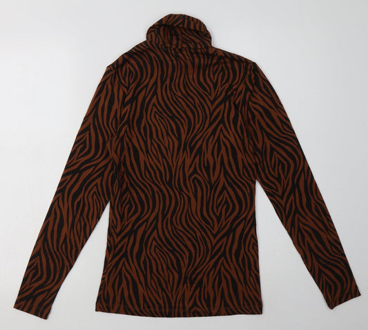 Marks and Spencer Womens Brown Animal Print Viscose Pullover Sweatshirt Size 12 Pullover