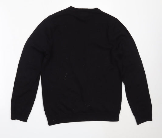 Topman Mens Blue V-Neck Cotton Pullover Jumper Size S
