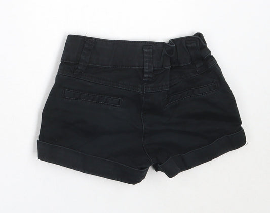 George Girls Black Cotton Bermuda Shorts Size 4 Years Regular