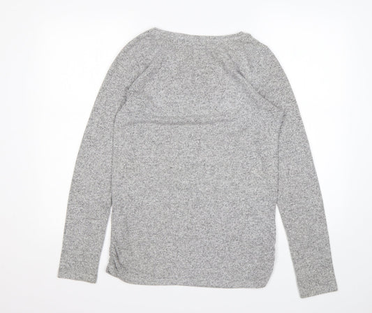 NEXT Womens Grey Round Neck Viscose Pullover Jumper Size 8