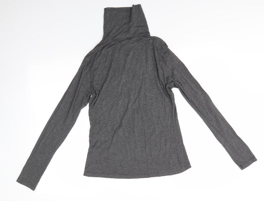 New Look Womens Grey Viscose Basic Blouse Size 14 High Neck