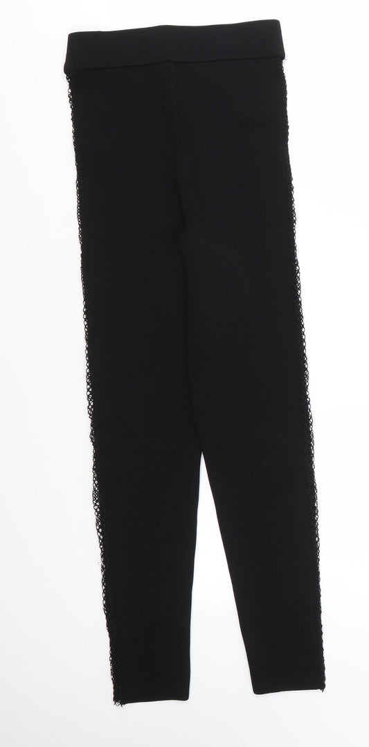 Zara Womens Black Viscose Jegging Leggings Size S L25 in