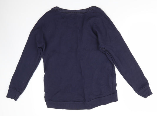 NEXT Womens Blue Round Neck Viscose Pullover Jumper Size 10