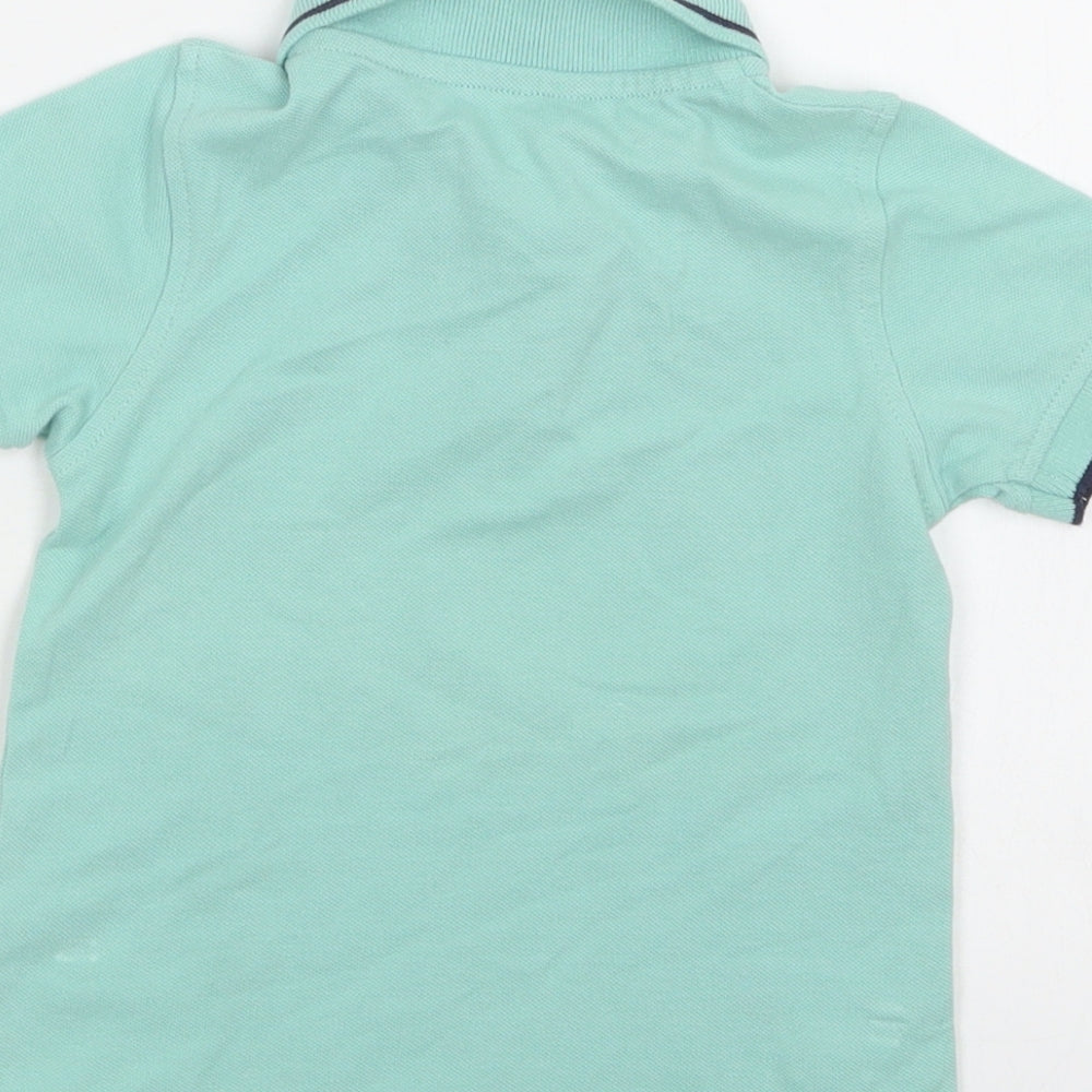 George Boys Green Cotton Basic Polo Size 2 Years Collared Button
