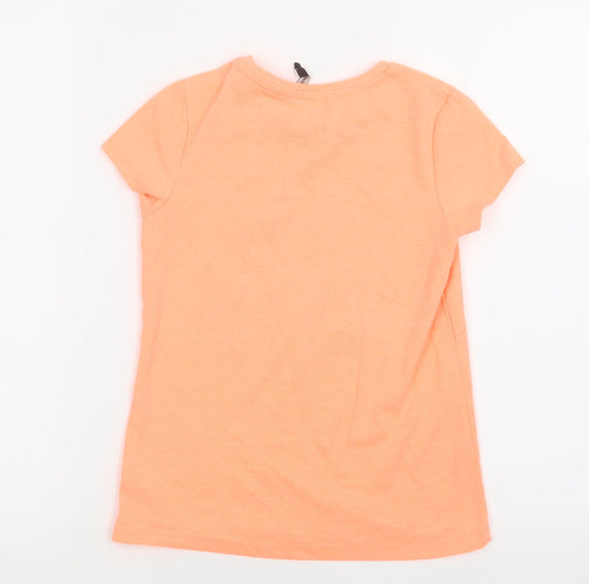 George Girls Orange Polyester Basic Polo Size 9-10 Years Crew Neck - Let's Go to The Beach