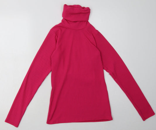 PRETTYLITTLETHING Womens Pink Polyester Pullover Sweatshirt Size 14 Pullover
