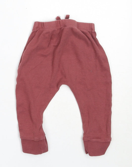 George Girls Pink Cotton Jogger Trousers Size 6-9 Months