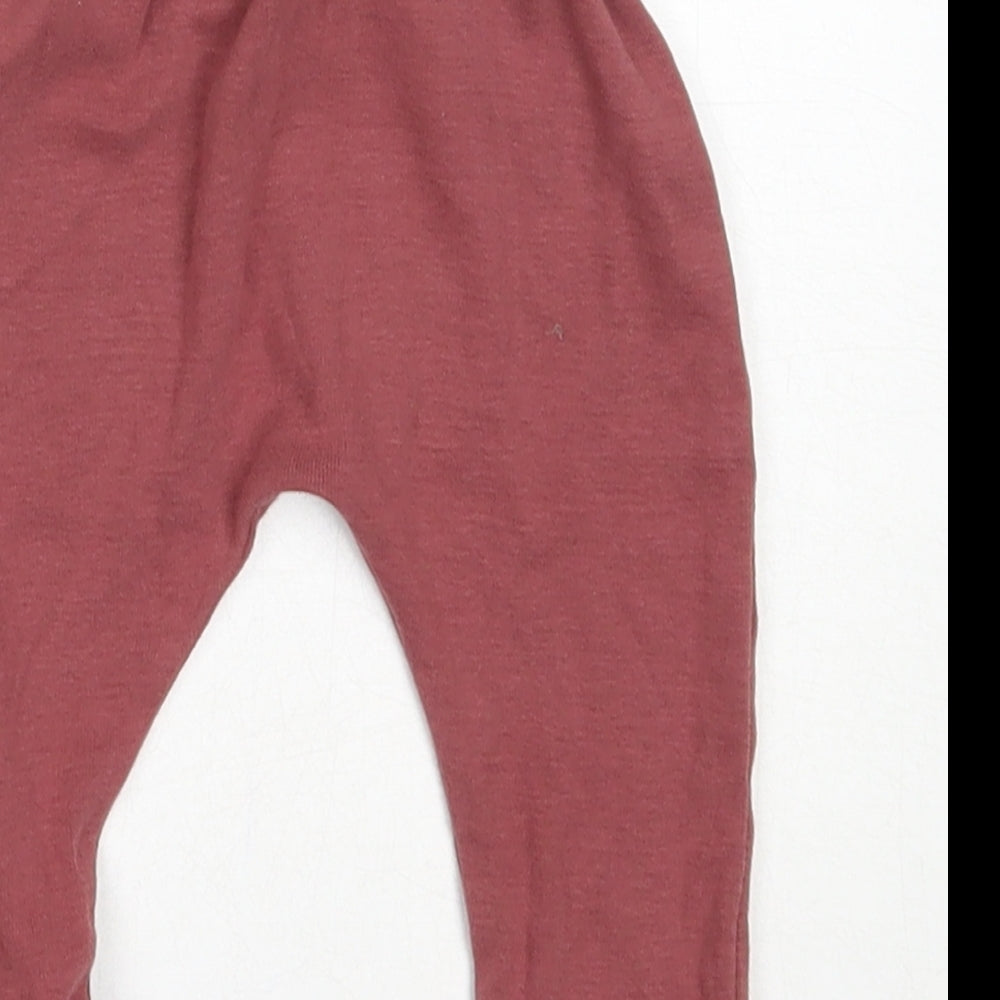 George Girls Pink Cotton Jogger Trousers Size 6-9 Months