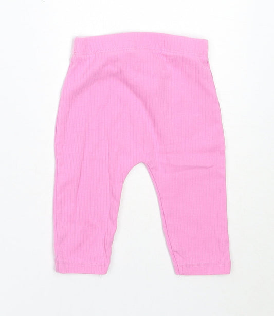 George Girls Pink Cotton Capri Leggings Size 3-6 Months