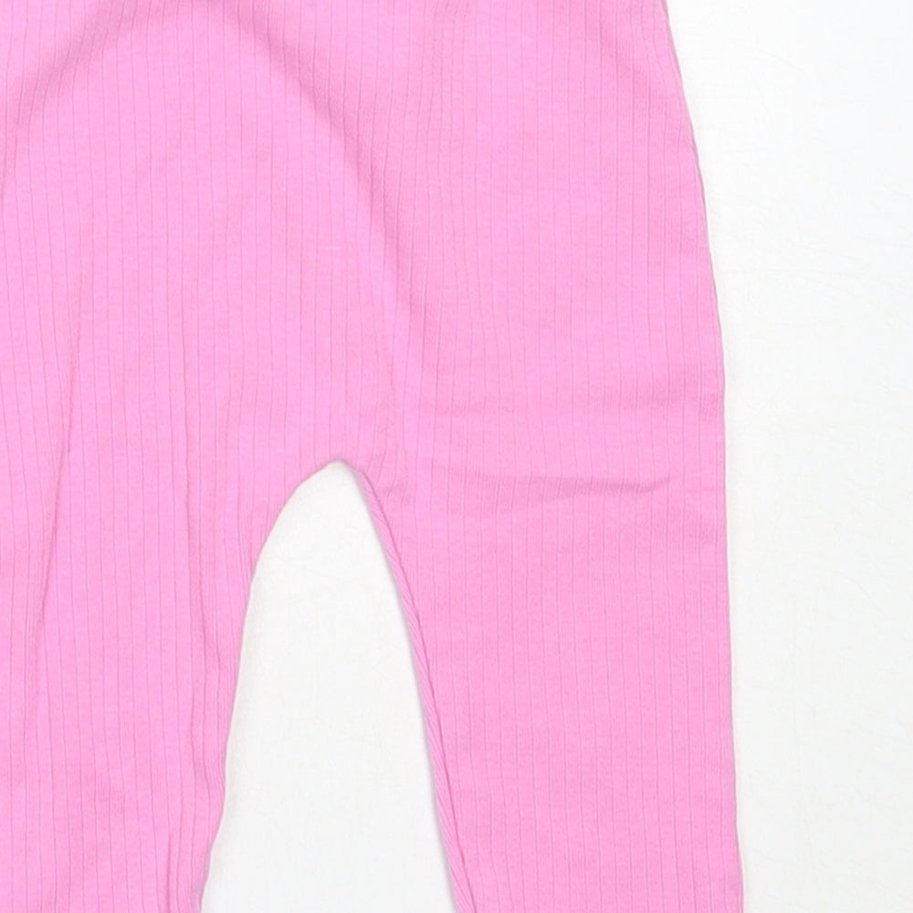 George Girls Pink Cotton Capri Leggings Size 3-6 Months