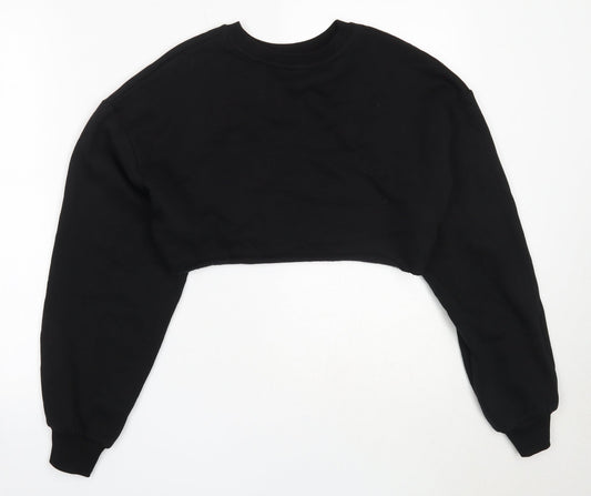 H&M Womens Black Cotton Pullover Sweatshirt Size XS