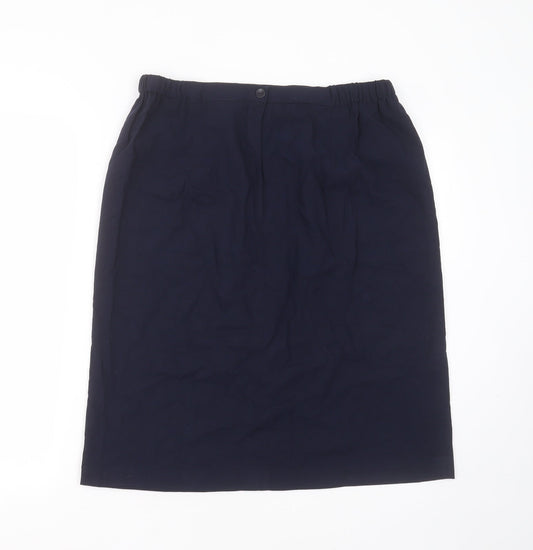 Preworn Womens Blue Polyester Straight & Pencil Skirt Size 32 in