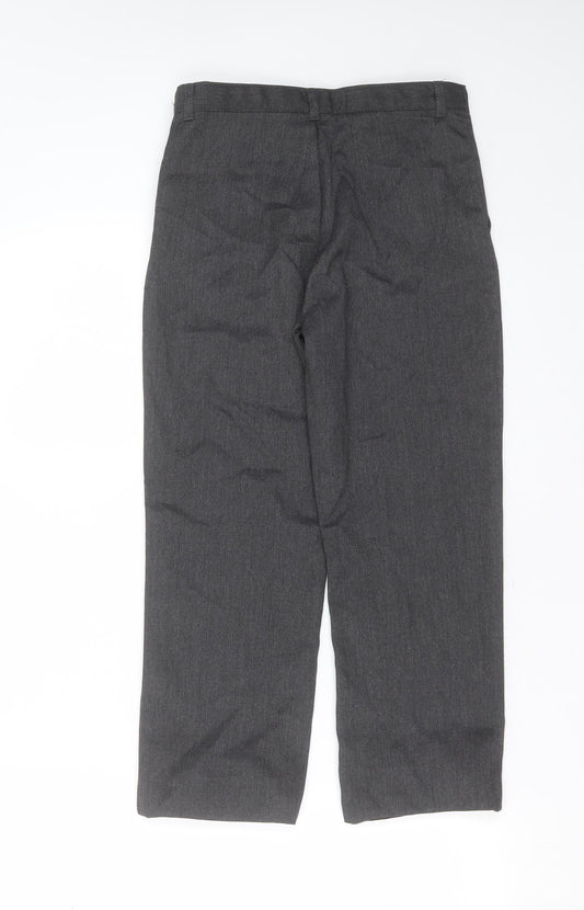 George Boys Grey Polyester Trousers Size 9-10 Years Regular Zip - school