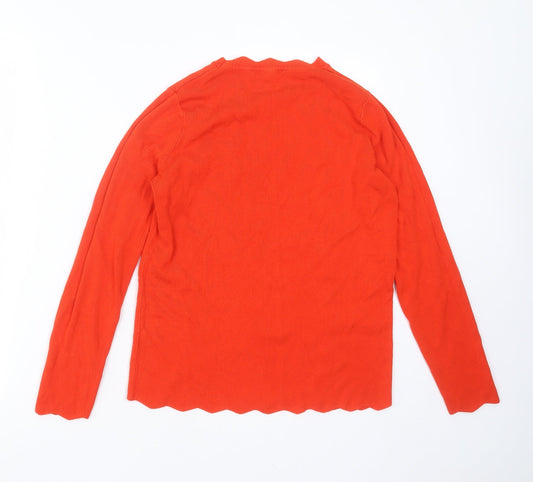 Dorothy Perkins Womens Orange Round Neck Viscose Pullover Jumper Size 12