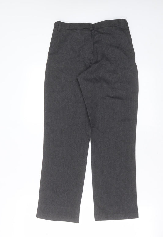 George Boys Grey Polyester Trousers Size 9-10 Years Regular Zip - school